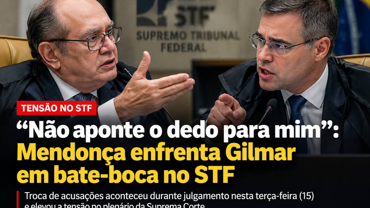 “Não aponte o dedo para mim”: Mendonça enfrenta Gilmar em bate-boca no STF