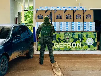 Gefron apreende carga de cigarros contrabandeados avaliada em mais de R$ 88 mil no interior do Acre