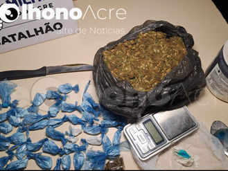Força Tática apreende quase meio quilo de skunk e prende suspeito de tráfico no bairro Rosa Linda