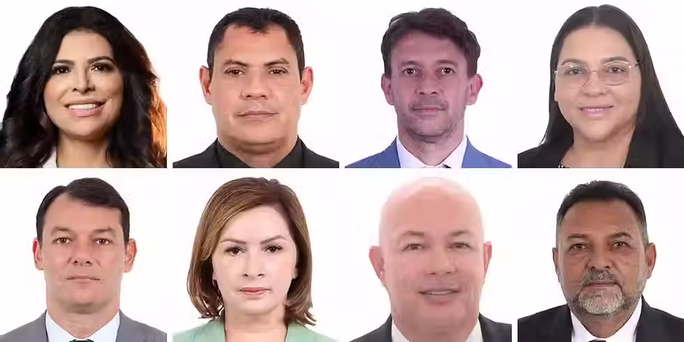 Bancada acreana na Câmara dos Deputados, em Brasília — Foto: Câmara dos Deputados e arte g1