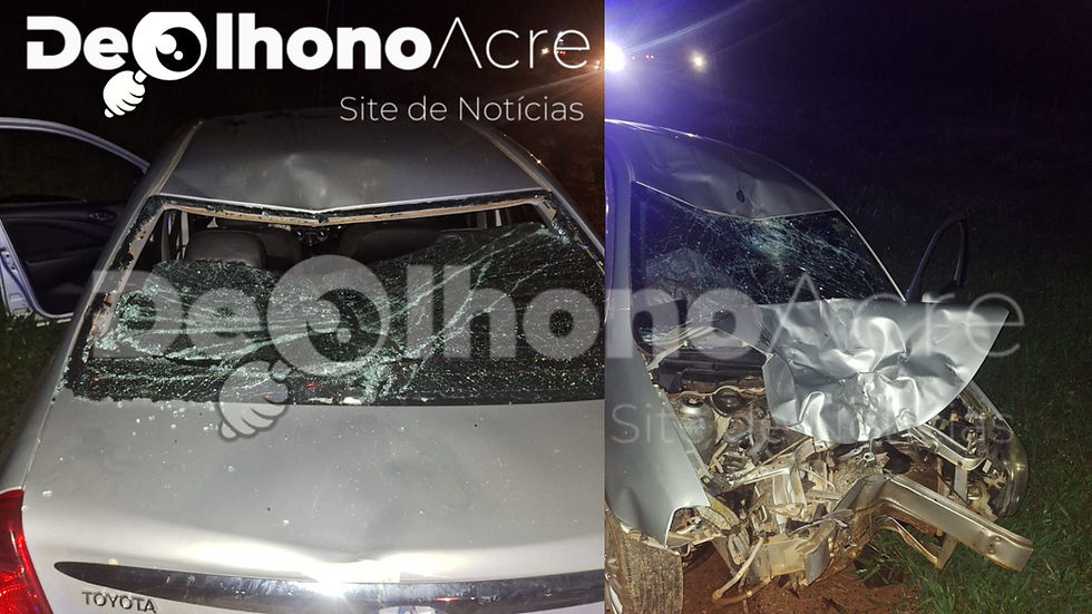 Colisão entre carro e moto deixa casal ferido na BR-317, em Capixaba
