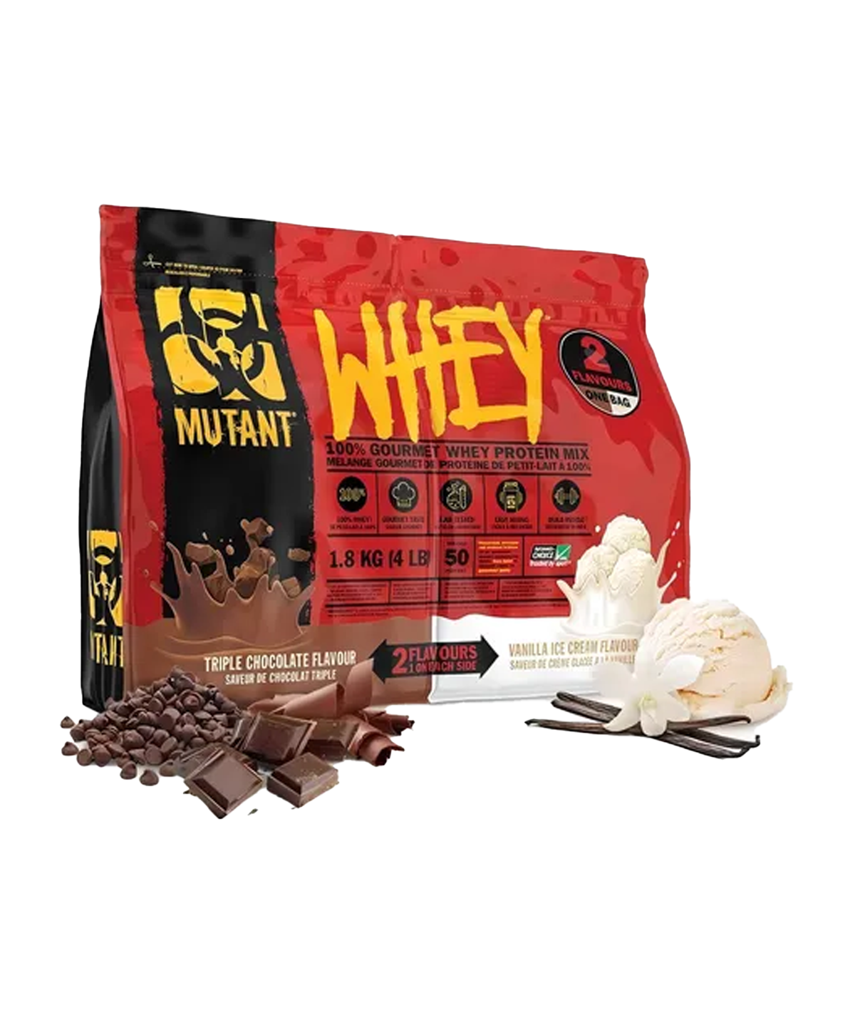 Whey triple chocolate flavor + vanilla