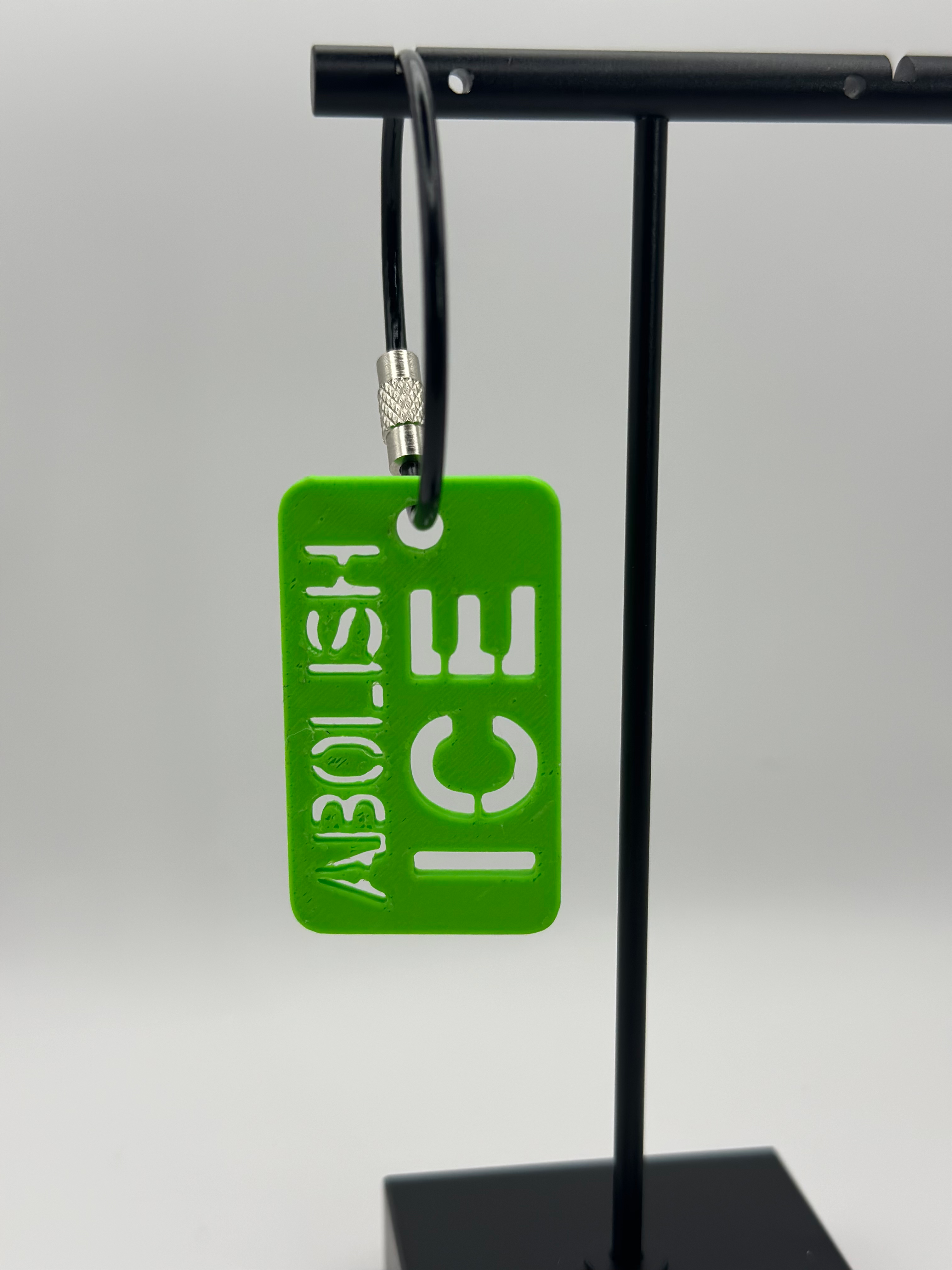 ABOLISH ICE 3.125in Keychain (Green)