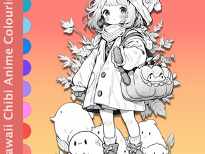 101 Halloween Girls: Kawaii Chibi Anime Colouring Book