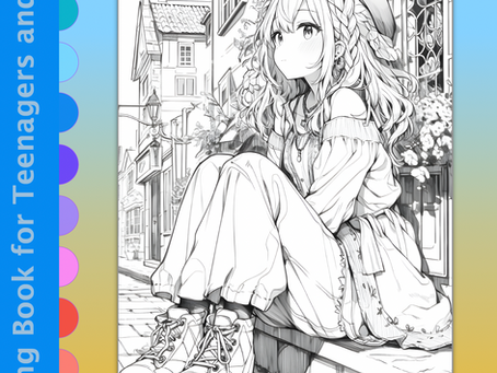 101 Dreamy Girls: Anime Colouring Book for Teenagers and Adults