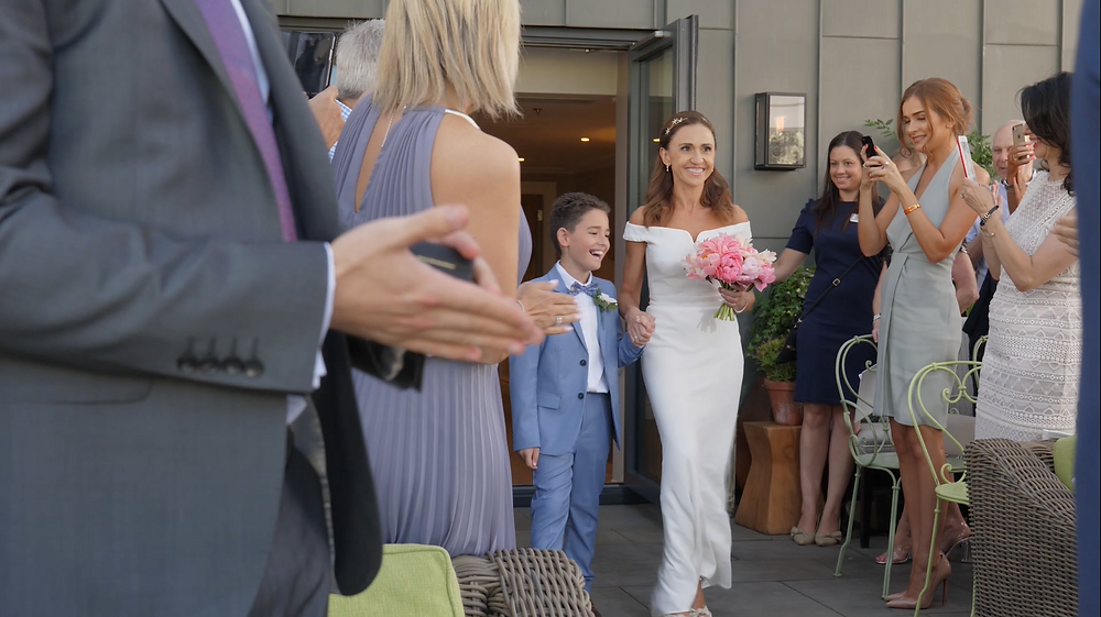 Son walks bride down the aisle
