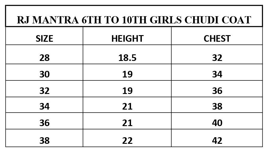 Thumbnail: RJ Mantra Girls 6th to 10th Chudi Coat