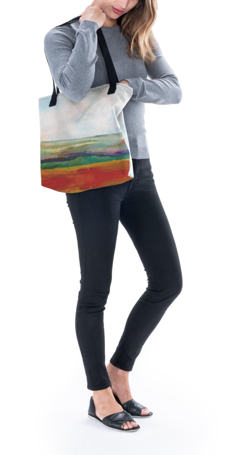 Thumbnail: Canvas Tote "Rainbow Landscape"