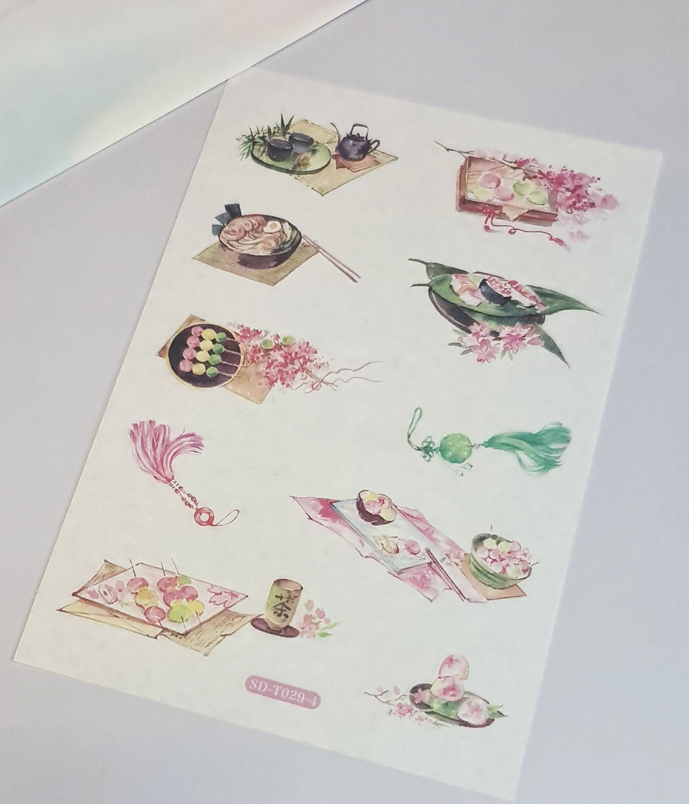 Thumbnail: Oriental Japanese Art Matt Vinyl Sticker set – 6 pages – Over 50 stickers