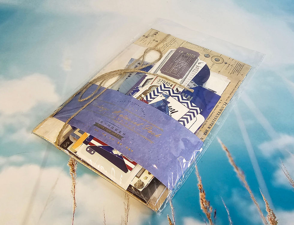 Thumbnail: Vintage Navy/Fisherman Sea design Journal crafting set – Vintage design papers/