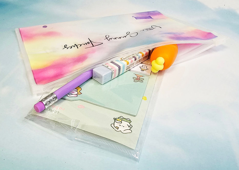 Thumbnail: Bunny & Carrot Stationery set – Stick note set / HB pencil / Highlighter/ Eraser