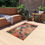 Thumbnail: Outdoor Rug with Artist's Print (0541) Pink Green Beige