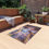 Thumbnail: Outdoor Rug with Artist's Print (0527) Brown Blue Beige