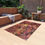 Thumbnail: Outdoor Rug with Artist's Print (0538) Red Brown Yellow Beige