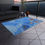 Thumbnail: Outdoor Chenille Rug with Artist's Print (0610) Pastel Blue and light brown