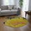 Thumbnail: Round chenille Rug with vibrant Artist's print of Cactus in Bloom   (0201) 