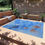 Thumbnail: Outdoor Chenille Rug with Artist's Print (0610) Pastel Blue and light brown