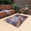 Thumbnail: Outdoor Rug with Artist's Print (0527) Brown Blue Beige