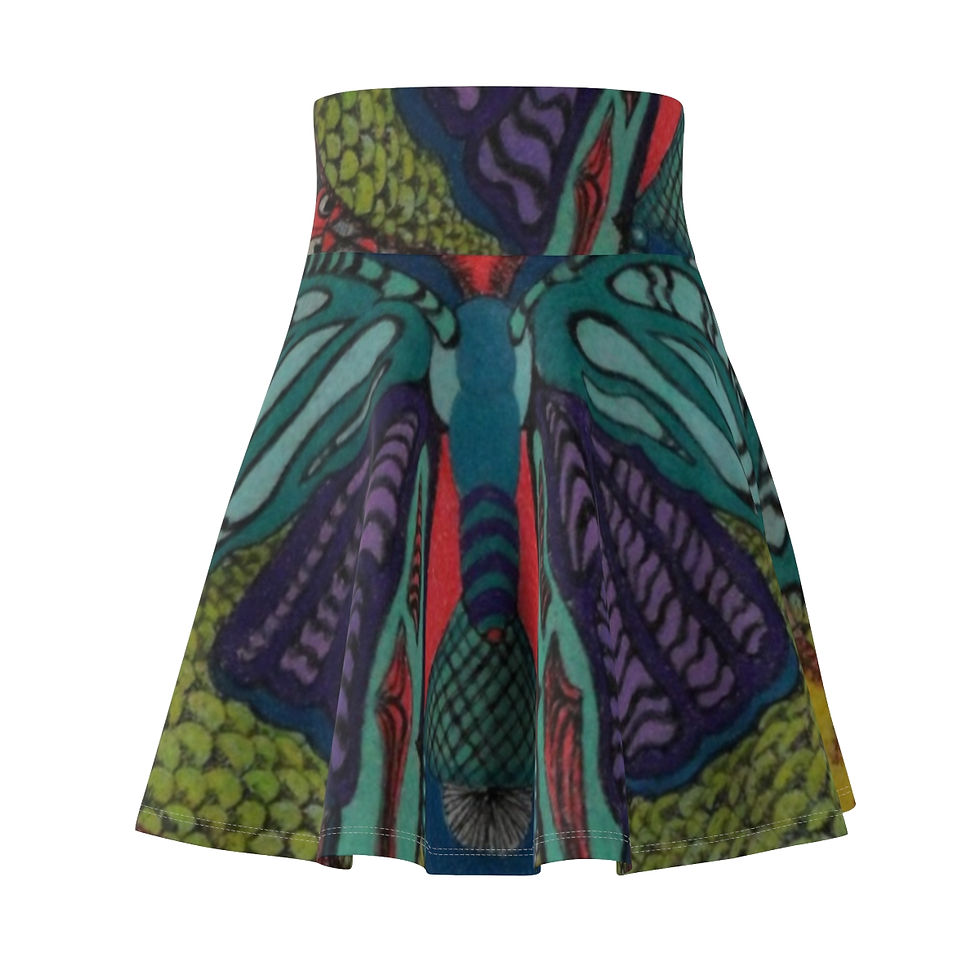 Thumbnail: Skater Skirt with a Butterfly print (0558)