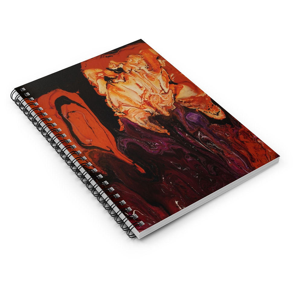 Thumbnail: Artist's Print on Spiral Notebook - Ruled Line (0132) Red cream purple