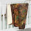 Thumbnail: Sherpa Fleece Blanket with Artists print(0536) in gold green brown and pink