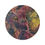 Thumbnail: Round Chenille Rug with Artist's print in Rose Navy and Yellow (0537)