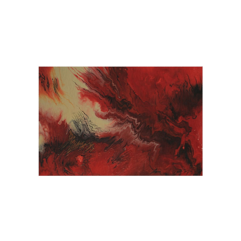 Thumbnail: Outdoor Rug with Artist's Print (0450) Red Black white