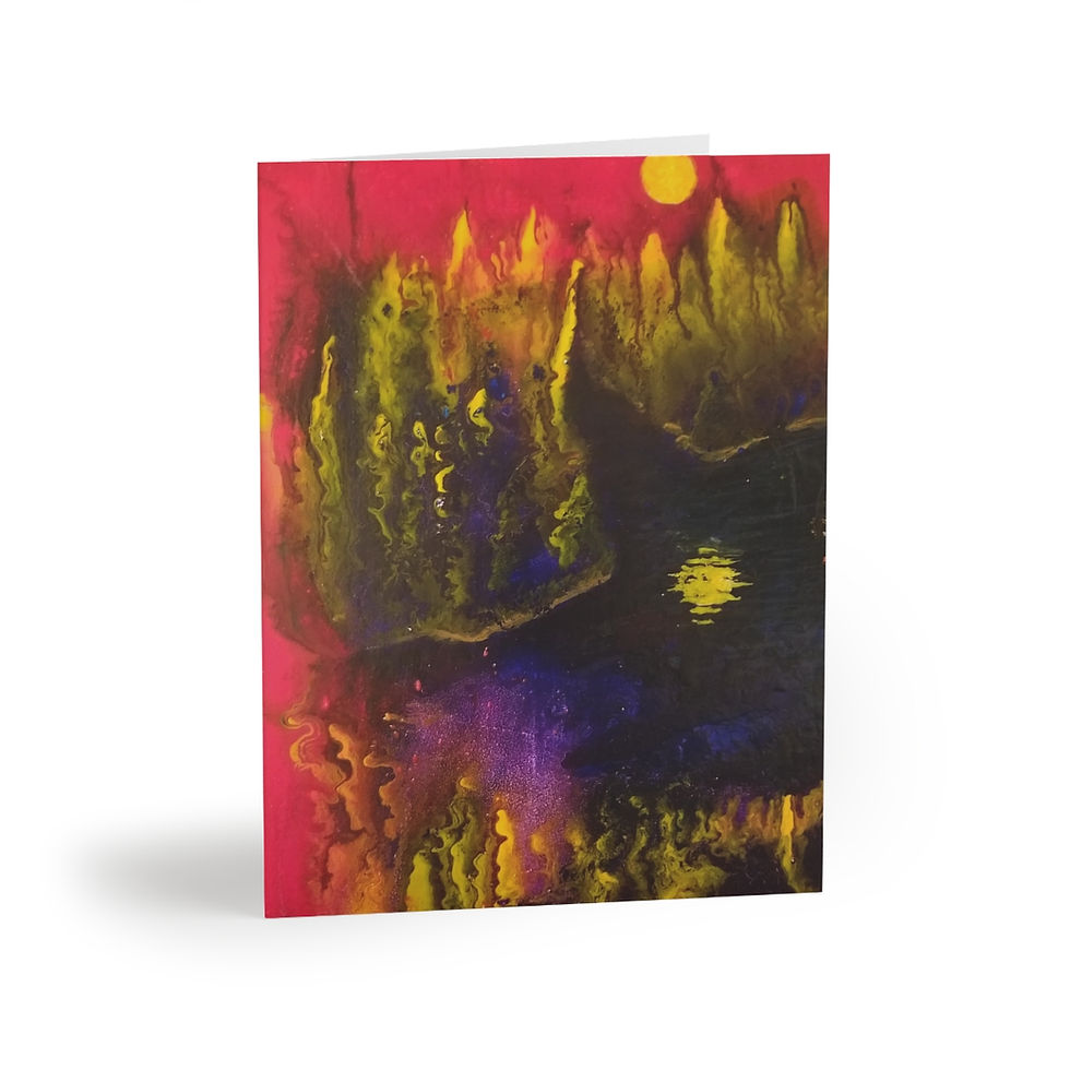 Thumbnail: Artist's print on Greeting cards Blank Inside (8, 16, and 24 pcs) (0124)