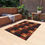 Thumbnail: Outdoor Rug with Artist's Print (0132) Red Black Orange Cream Pattern