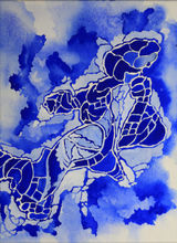 abstract dark blue and white