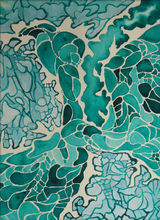 Abstract Teal and White