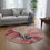 Thumbnail: Round Chenille Rug with Artist's print  (0410) of Amaryllis in Bloom.