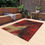 Thumbnail: Outdoor Rug with Artist's Print (0450) Red Black white