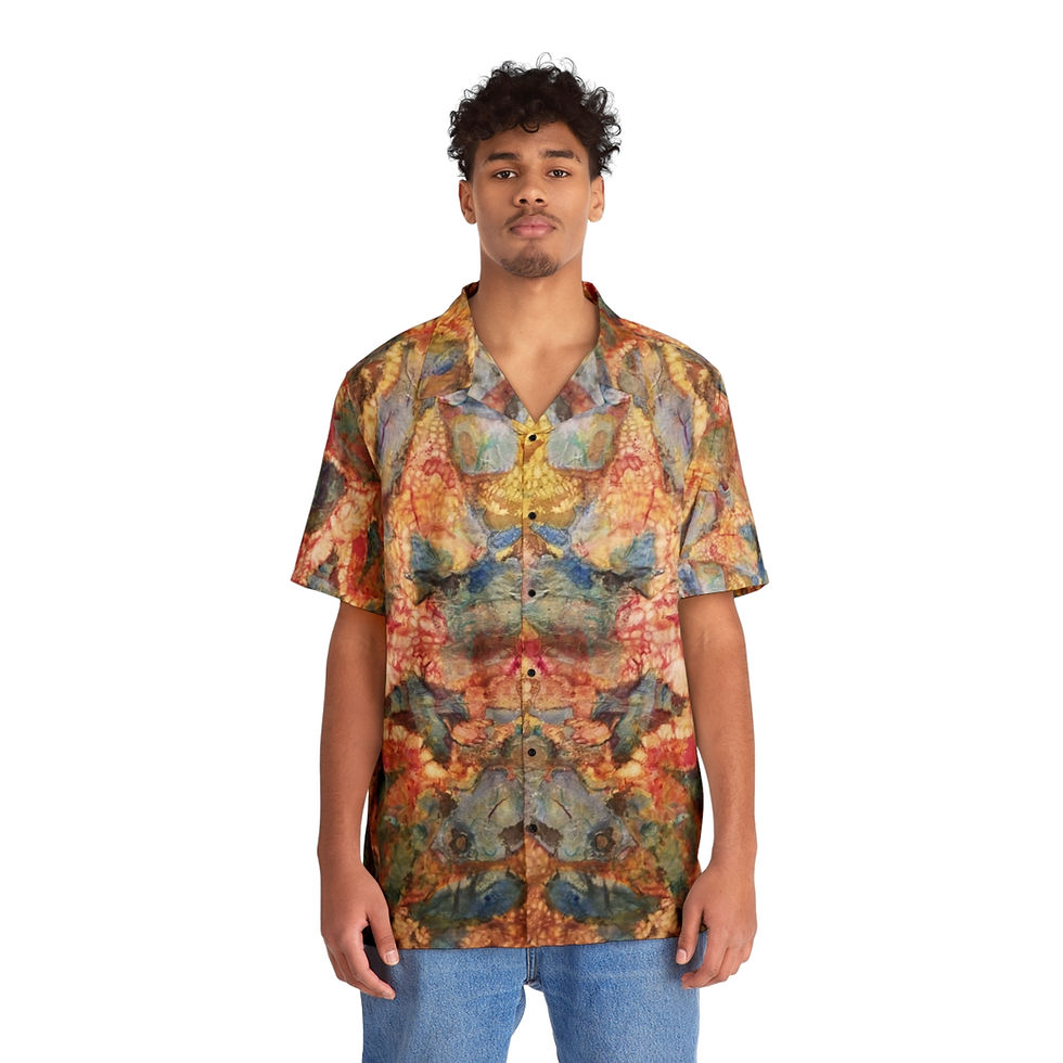 Thumbnail: Artist's Print on Men's Hawaiian Shirt (AOP)(0539) Blue Red Purple