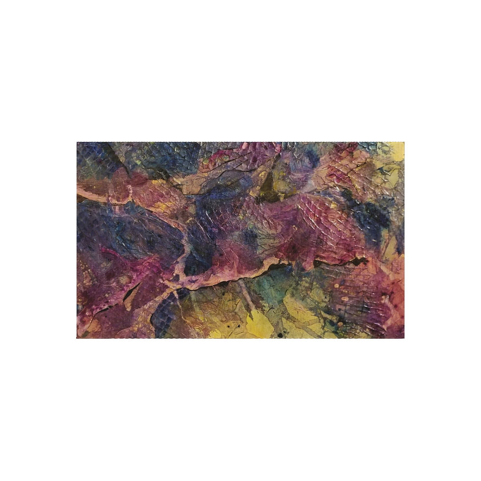 Thumbnail: Outdoor Rug with Artist's Print (0537) Yellow Blue Rose