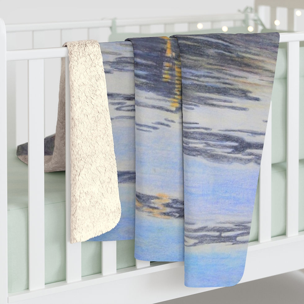 Thumbnail: Artist's print on Sherpa Fleece Blanket (0458) Landscape Sailboat