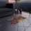 Thumbnail: Outdoor Rug with Artist's Print (0537) Yellow Blue Rose