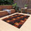 Thumbnail: Outdoor Rug with Artist's Print (0132) Red Black Orange Cream Pattern