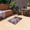 Thumbnail: Outdoor Rug with Artist's Print (0527) Brown Blue Beige