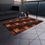 Thumbnail: Outdoor Rug with Artist's Print (0132) Red Black Orange Cream Pattern