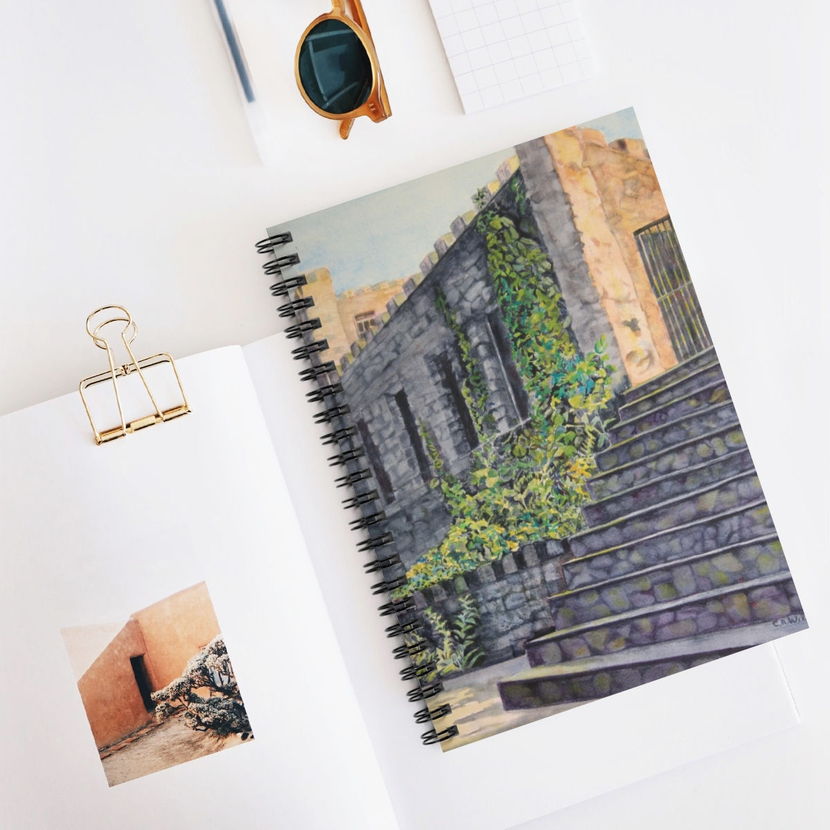 Artist's print on Spiral Notebook - Ruled Line (0420 Turner Falls Castle)