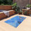 Thumbnail: Outdoor Chenille Rug with Artist's Print (0610) Pastel Blue and light brown