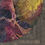 Thumbnail: Round Chenille Rug with Artist's print in Rose Navy and Yellow (0537)