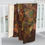 Thumbnail: Sherpa Fleece Blanket with Artists print(0536) in gold green brown and pink