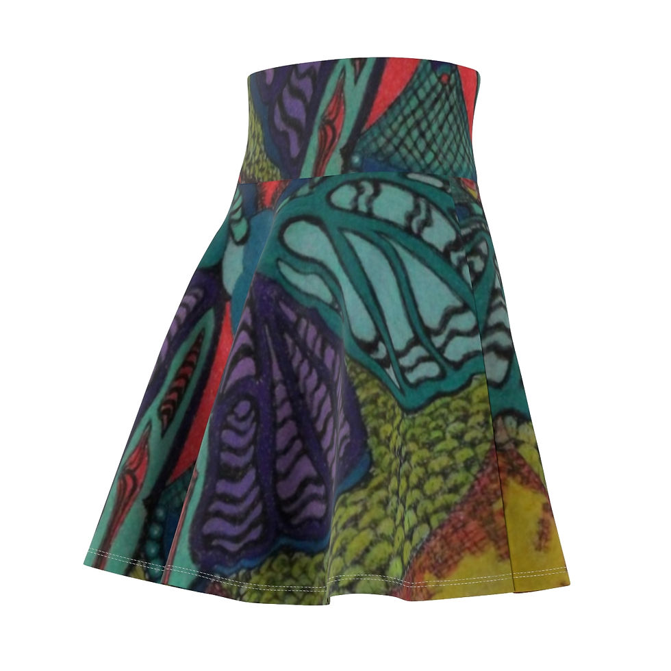 Thumbnail: Skater Skirt with a Butterfly print (0558)