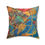 Thumbnail: Square Pillow. Artist's Print on Faux Suede (0557) blue red flowers