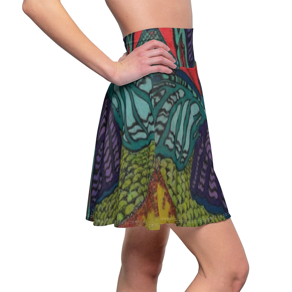 Thumbnail: Skater Skirt with a Butterfly print (0558)