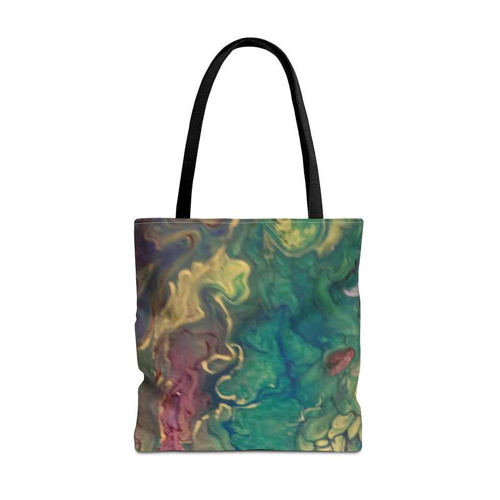 Thumbnail: Artist's print in Aqua White & purple on Tote Bag (AOP) (0142)