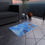 Thumbnail: Outdoor Chenille Rug with Artist's Print (0610) Pastel Blue and light brown