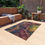 Thumbnail: Outdoor Rug with Artist's Print (0537) Yellow Blue Rose